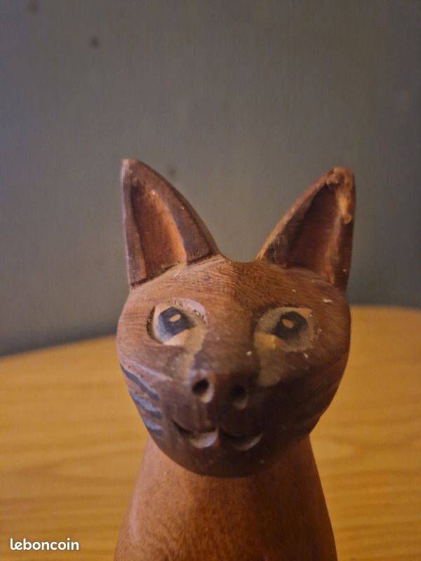 Grand chat japonais de l ancien siam sculpté à la main (image 8)