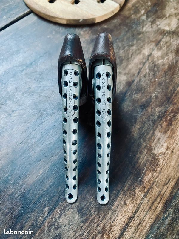 Leviers De Frein Campagnolo Super Record Années 70 – Aluminium Italien, Sans Capots