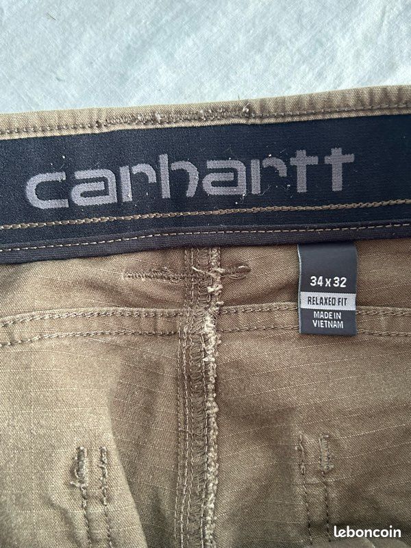 Pantalon de travail carhartt cargo steel rugged flex 34x32 Vêtements