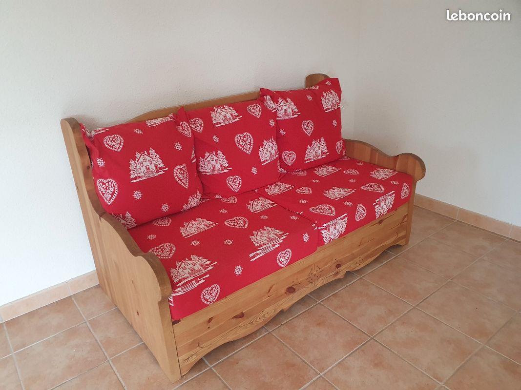Canape en pin avec coffre de rangement (image 3)