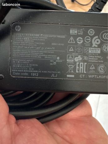 LOT DE 5 chargeurs / Alimentation Secteur pour PC portables HP / Lenovo / ... EUR 75,00 - FR