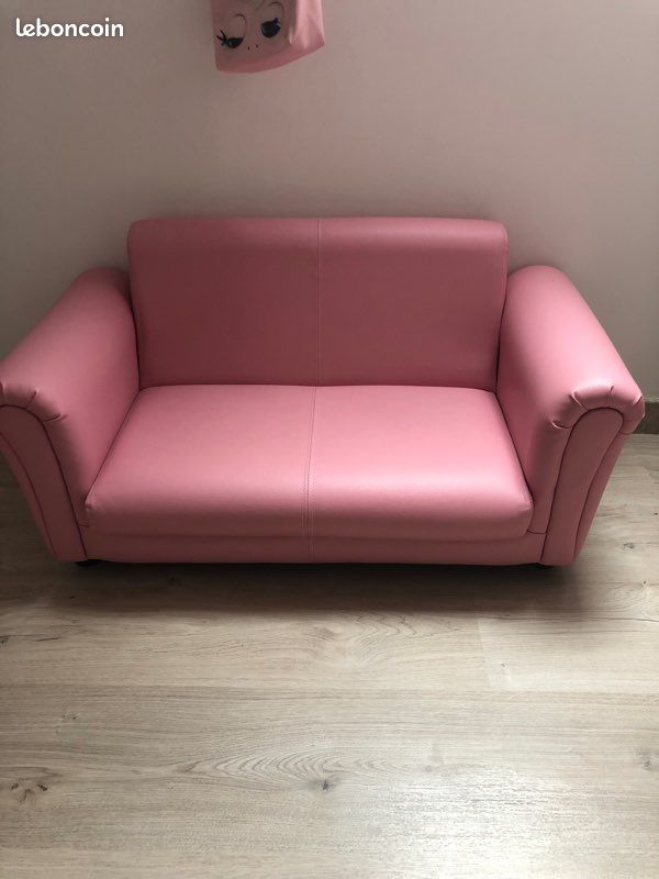 Canapé enfant rose (image 1)