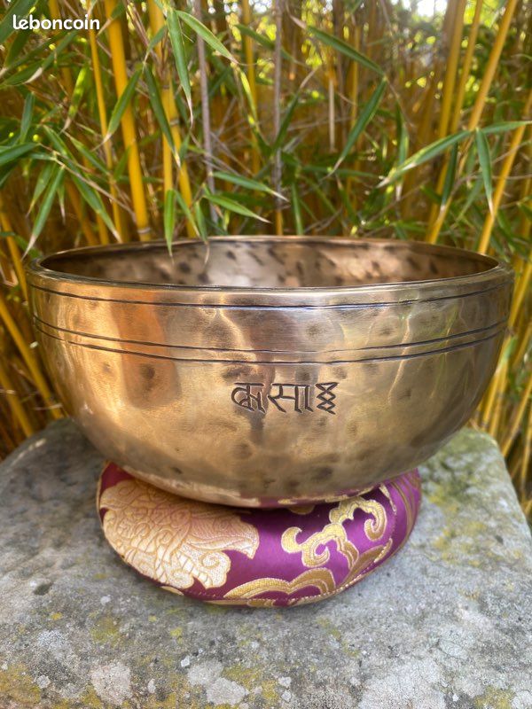 Rare véritable bol chantant tibétain full moon origine Nepal Sonotherapie zen yoga (image 2)