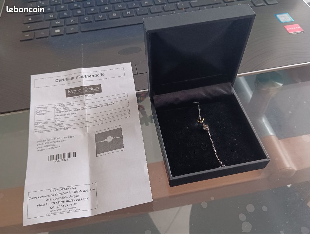 Bracelet Argent Femme Marc Orian 19cm Authentique Certificat