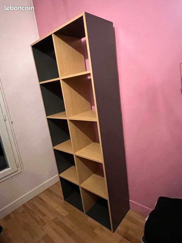 Étagère marron et noire 10 cases (image 1)