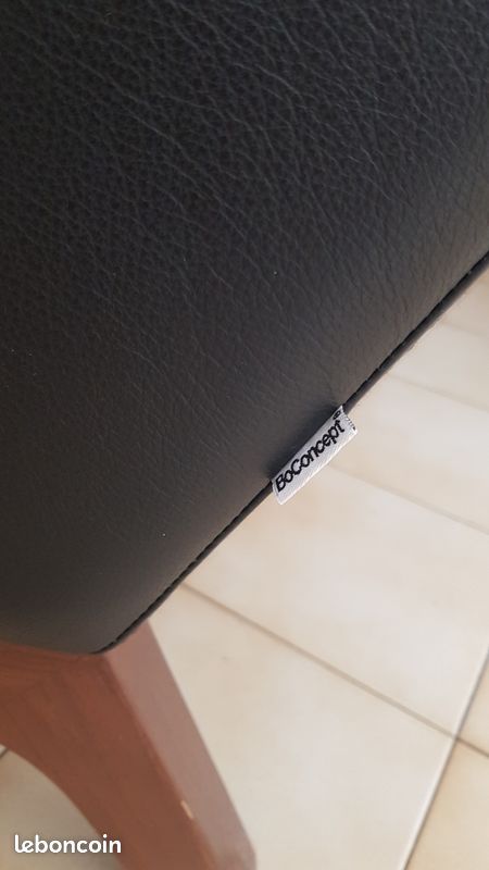 Fauteuil en cuir noir pleine fleur (image 5)