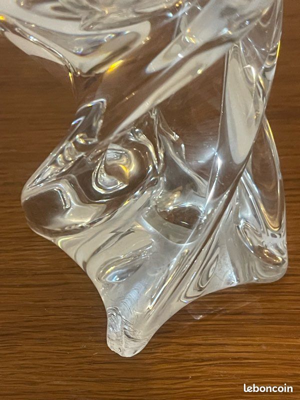 Paire De Bougeoirs Cristal De Portieux ( baccarat saint loui