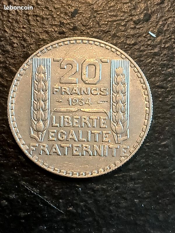 Lot de 3 pièces 20 Francs TURIN 1934 (argent) (image 3)