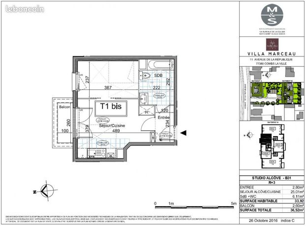 Appartement a louer combs-la-ville - 1 pièce(s) - 33 m2 - Surfyn