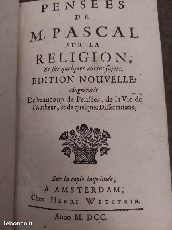 Pascal * Pensées * le Club du Best Book 1958 * Good • $21.10