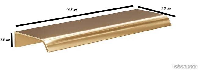 Lot de 8 poignées neuves en plastique – finition dorée (image 1)
