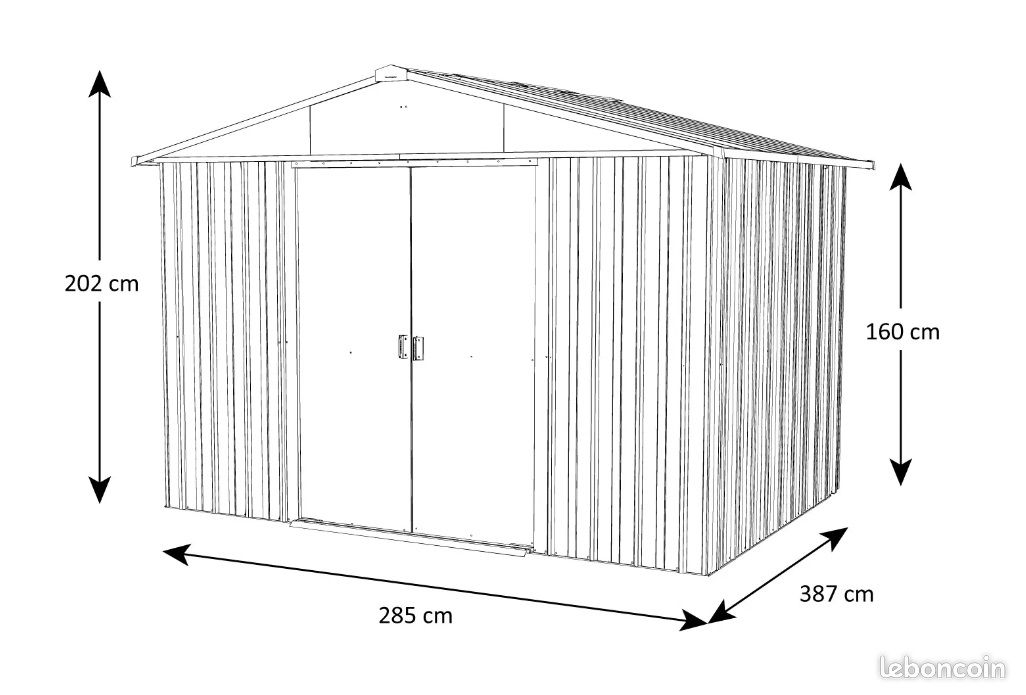Abri de jardin métal 11,99 m² + kit ancrage Abri jardin métallique (image 5)