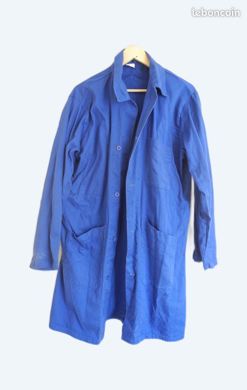 Veste Bleue De Travail Vintage Coton Taille 34 - Pur Vintage Français, Mixte