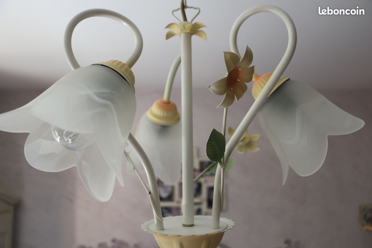 Ensemble lustre en métal peint + lampe de chevet (assortis) (image 2)