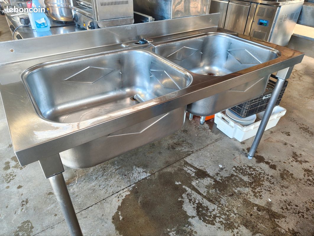 Plonge inox double grands bacs (image 1)