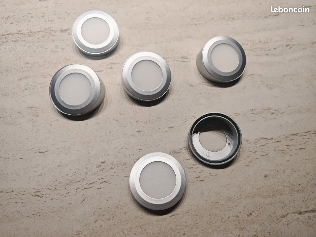 Lot de 5 Spots LED Plats Domus Line ATOM 12V Gris (Avec Supports) (image 1)