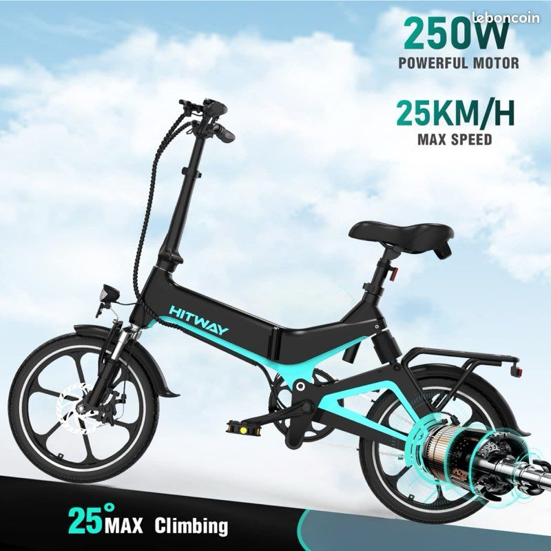 Vélo électrique HITWAY BK2 – 45 km autonomie, moteur 250W (image 1)