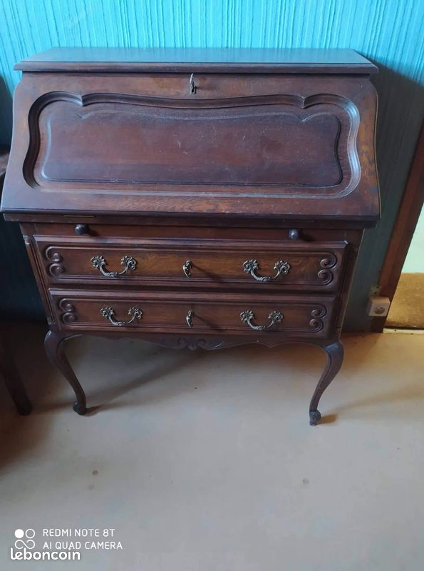 Secrétaire ,bureau, console en bois 2 tiroirs (image 1)