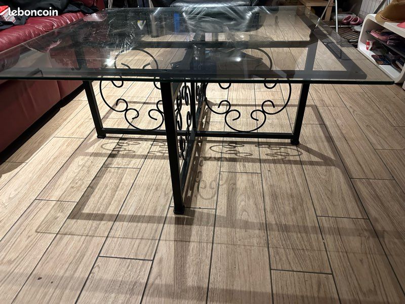 Table basse en verre et fer (image 2)