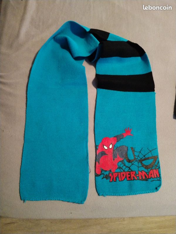Lot Bonnet Et écharpe Spider-Man Bleu Pour Garçon Marvel