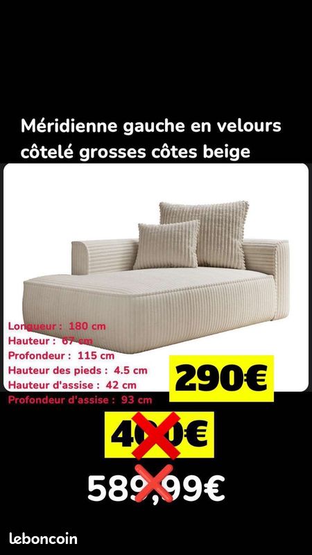 CANAPES angle,convertible,express,cuir (image 4)