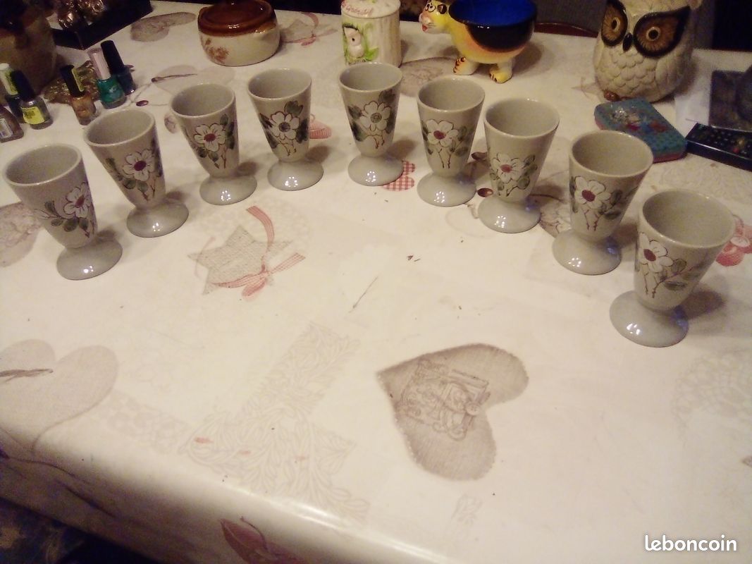Lot de 9 mazagrans deco fleur (image 1)
