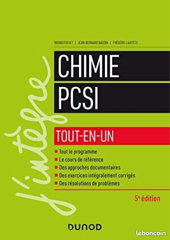 Livre prépa scientifique Chimie PCSI (image 1)