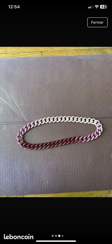 Collier sautoir chaîne Agatha (mauve) (image 4)