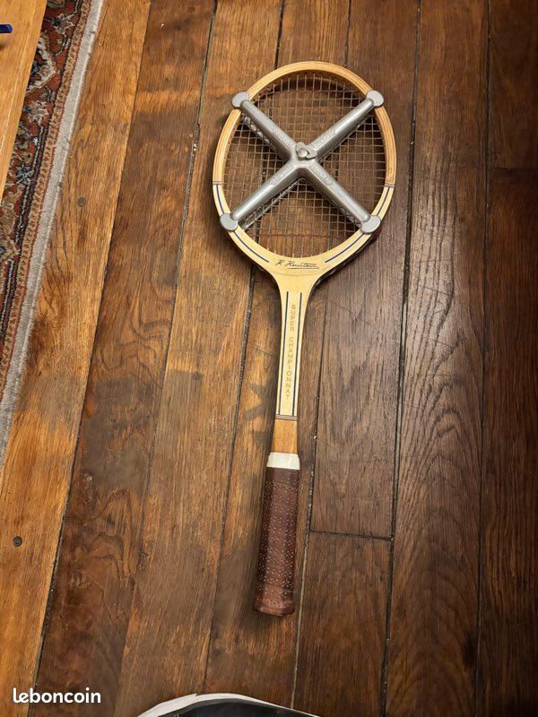 Raquette De Tennis Vintage En Bois - J. SIANE ET FILS - Avec Presse Métal Zéphir