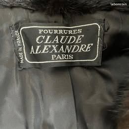 Manteau Fourrure Claude Alexandre Paris Taille 44 - Doublure Soie, Vintage, Marron - Neuf Avec étiquettes