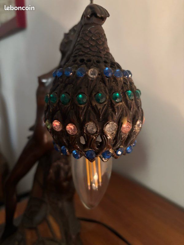 Lampe en bronze ( Philippe Wolfers ) (image 4)