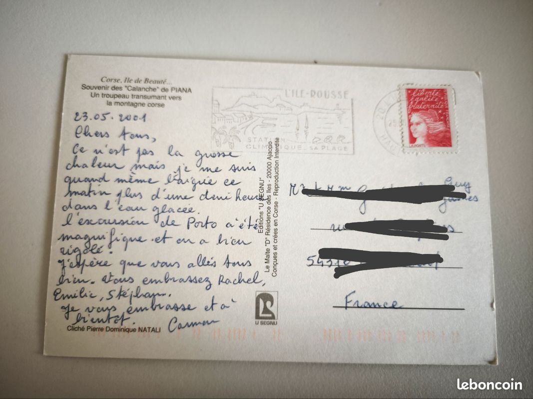Carte postale troupeau aux calanches Corse (image 2)