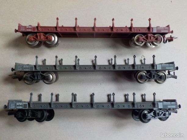 Wagon Jouef HO Plat Rancher Chargement Bois - NEM 6550 - Parfait état