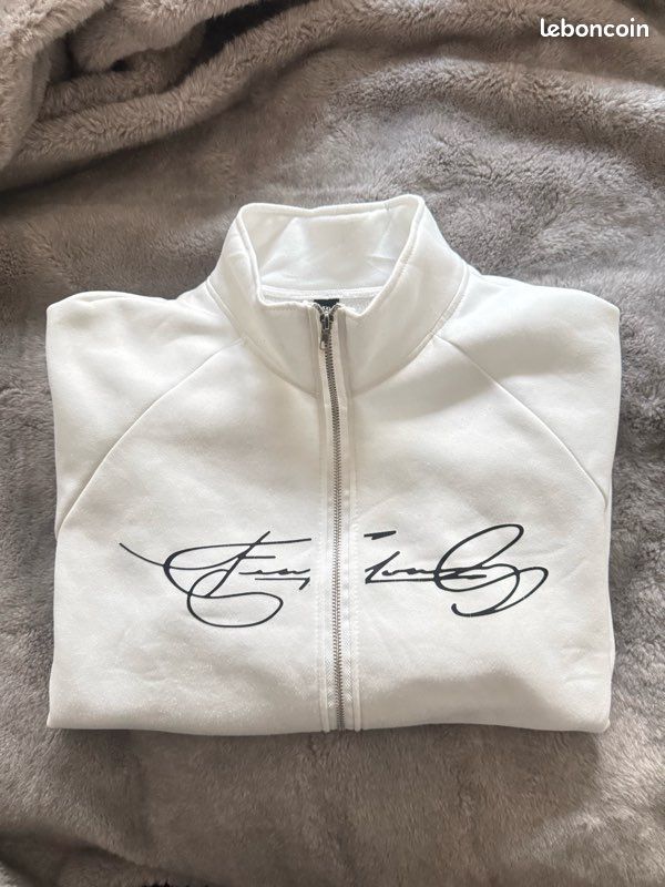 Ensemble blanc, jogging blanc, pull blanc, pantalon blanc (image 1)