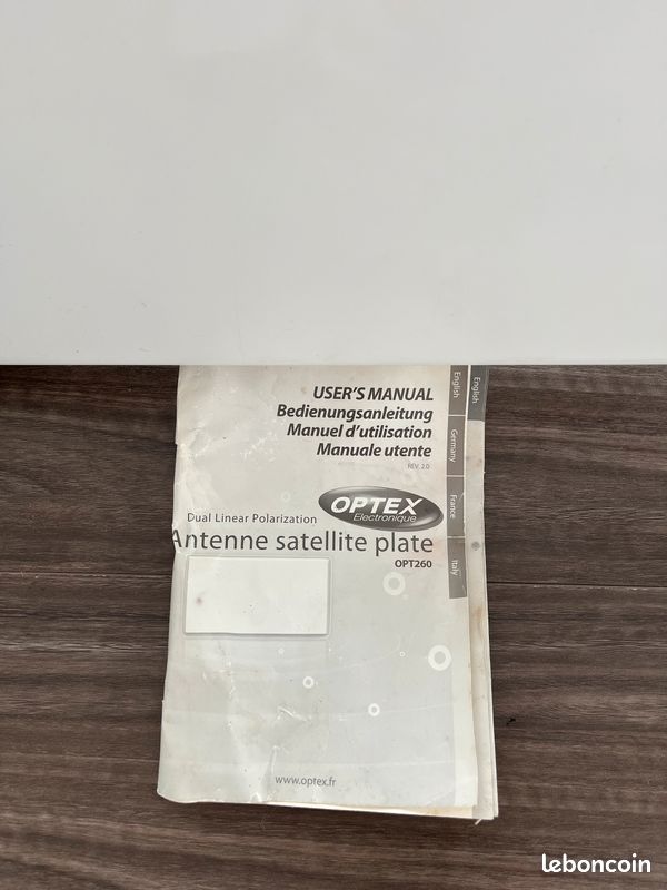 Antenne satellite plate Optex OPT260 Twin 2 sorties – Avec notice (image 2)