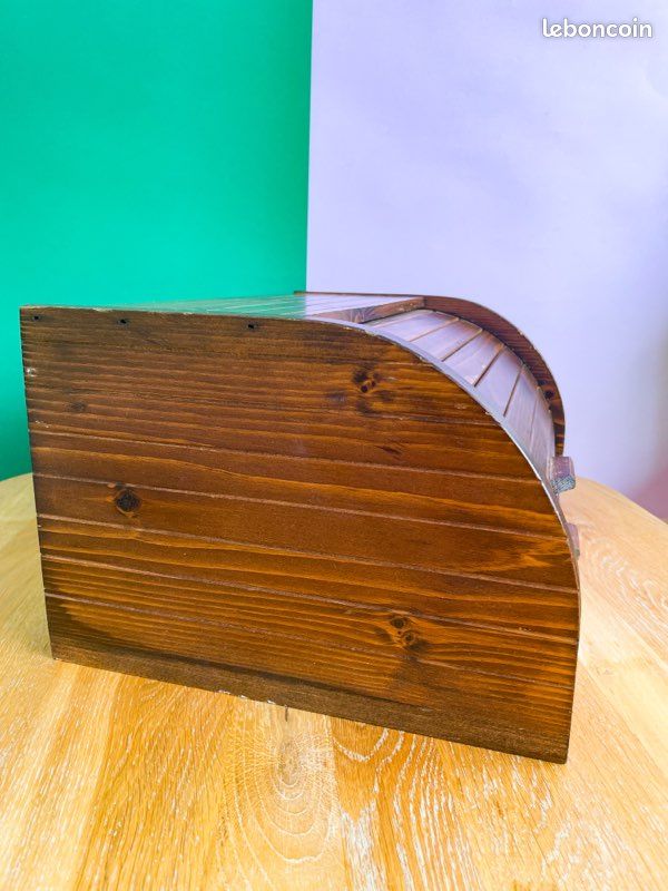 Huche à pain en bois vintage (image 10)