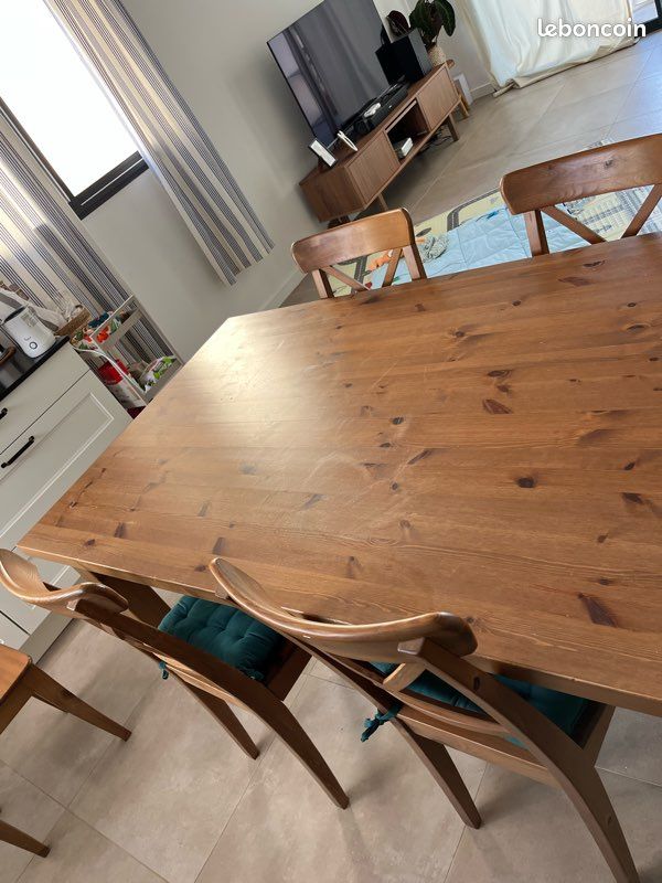 Table chaise bois massif (image 1)