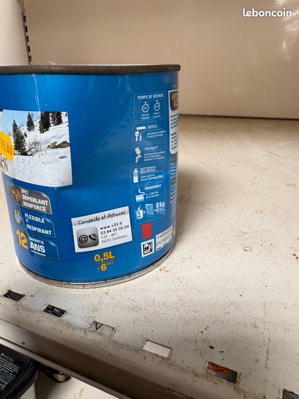 Peinture bois climat extrême vert Olivier 0,5l v33 (image 2)