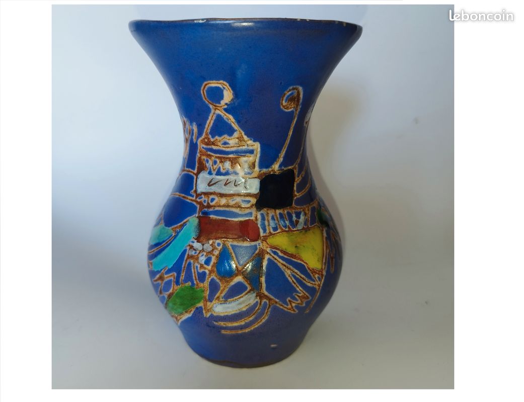 Exceptionnel vase Vallauris par Marie-Christine TREINEN, céramiste de Vallauris (image 1)