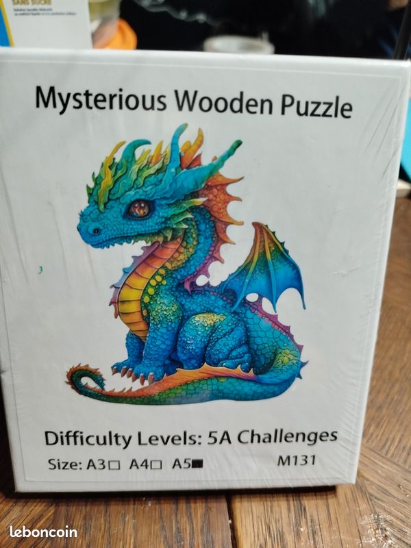 Puzzle En Bois 500 Pièces Dragon Mécanique - Cadeau Adultes, Décoration Intérieure, Bois Naturel