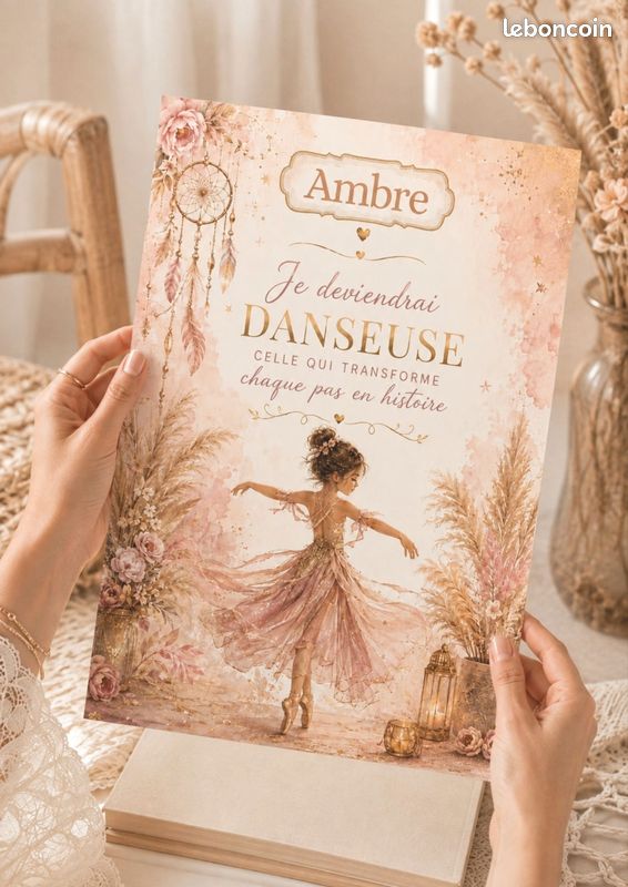 Affiche Prénom - Décoration Danseuse - Affiche Personnalisée Fille - Illustration Danseuse (image 3)