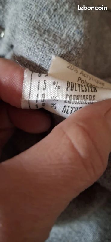 Veste polaire grise Made in France - Taille 56 - Laine & Polyester (image 4)