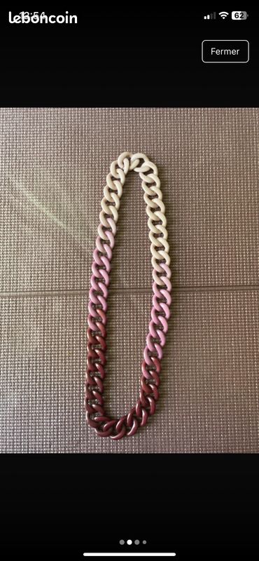 Collier sautoir chaîne Agatha (mauve) (image 2)