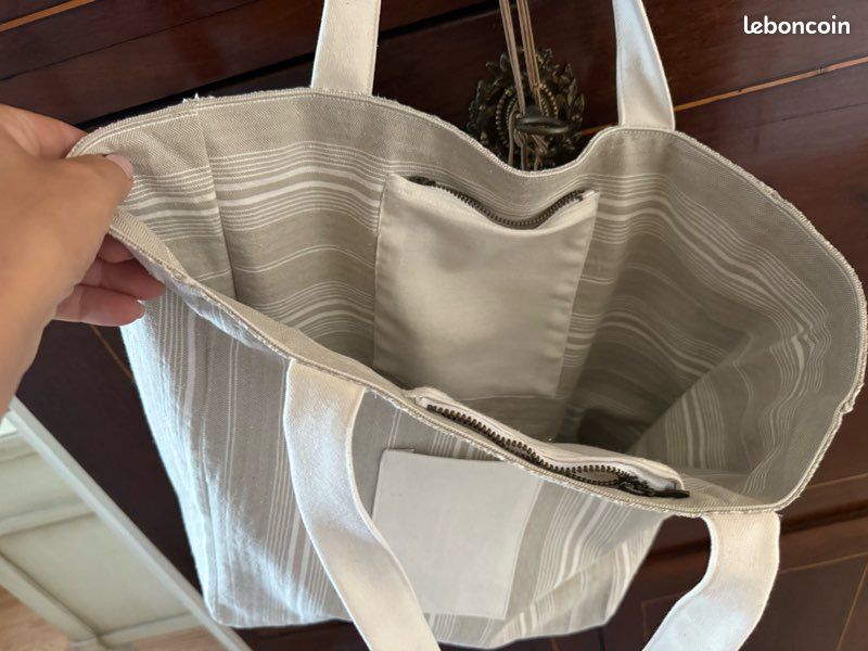 Sac et trousses toile rayée idéal cadeau été plage recycling (image 4)