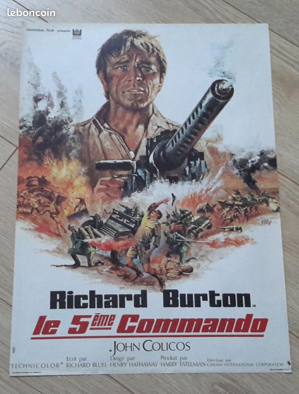 Affiche cinéma originale "LE 5ème COMMANDO " Film 1971 / Format: 38,5 x 53 cm. "no copy" (image 1)