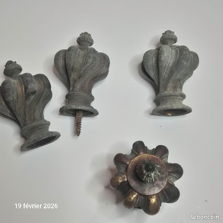 Lot De 2 Embouts Boule Pour Tringles à Rideaux De Diam. 28mm En Bronze Boulet 93696399