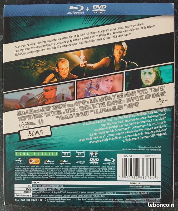 Pitch Black - Édition Comic Book (Bluray + DVD) (image 2)