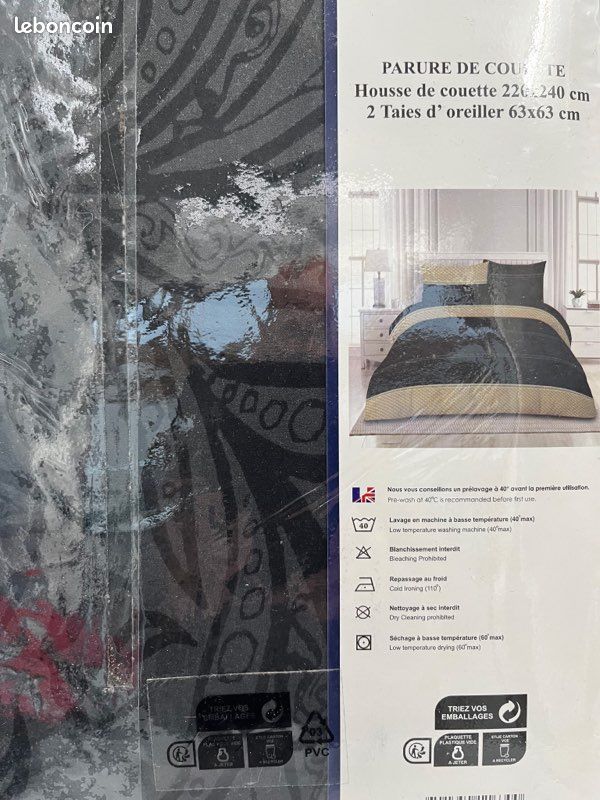 🛏️ Parure de couette Madame Déco 220x240 + 2 taies - modèle 1 (image 3)