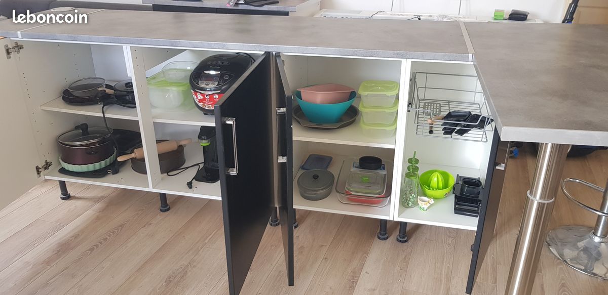 Meuble + 2 tabourets + multiprise encastrée (image 3)