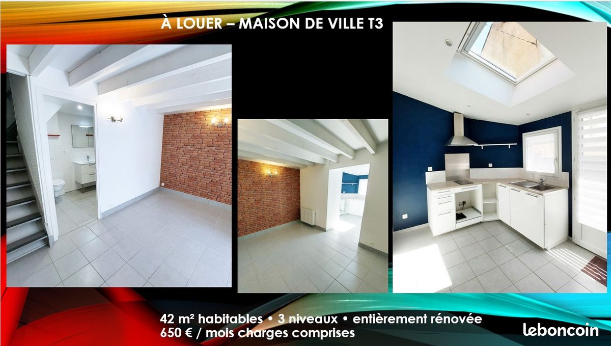 Maison 3 pièces 42 m² · à Cholet · 42 m² · 650 €/mois